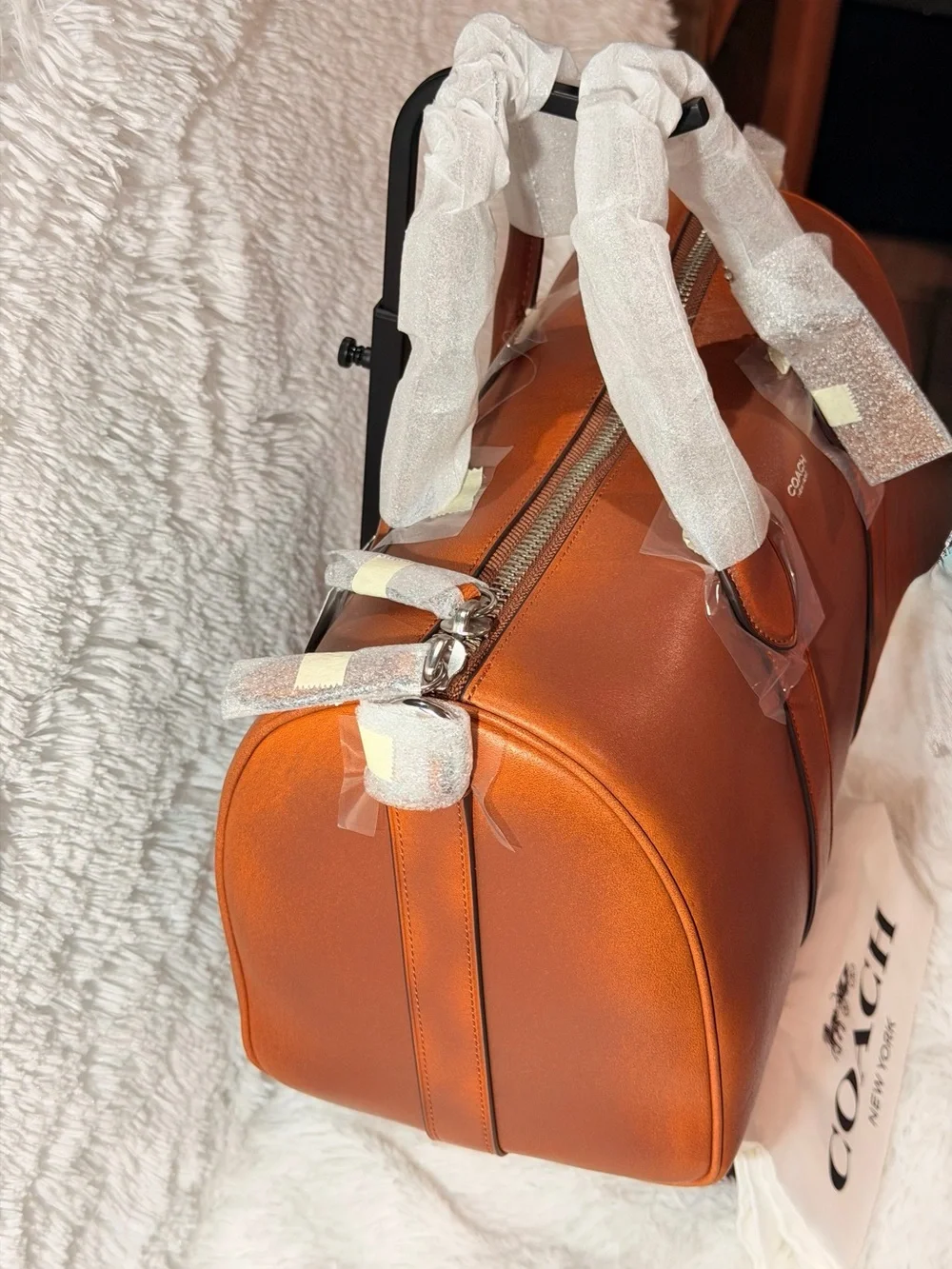Coach Compass 35 in Brown Loved Leather Saddle/Burnt Sienna NWT